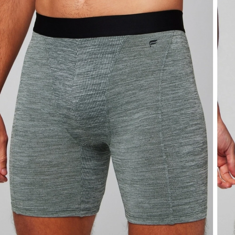 NWT Fabletics set of 2 the blueprint‎ boxer brief in heather grey & navy size Sm